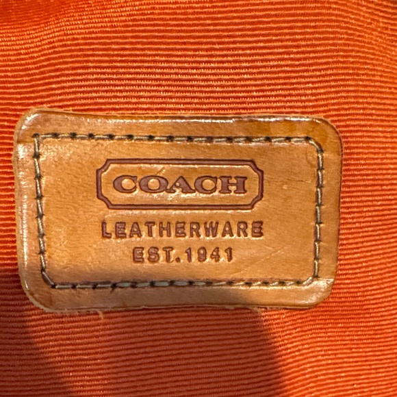 Authentic Coach Tan and Brown Signature Bucket Hat